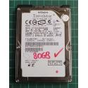 USED, Hard Disk, HITACHI, HTS541080G9SA00, P/N: 0A27304, Laptop, SATA, 80GB