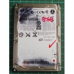 USED, Hard Disk, FUJITSU, MHW2080BH PL, P/N: CA06820-B55200TW, Laptop, SATA, 80GB