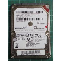 USED, Hard disk, SAMSUNG, ST750LM022, Firmware: 2AR20002, P/N: E4413-G14A-A047D, Laptop, SATA, 750GB