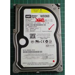USED, Hard Disk, WD360GD, WD Raptor, WD360GD-00FLC0, Desktop, SATA, 36GB