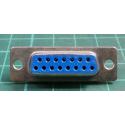 D Type, Female, 15 Pin, SD, Solder Bucket