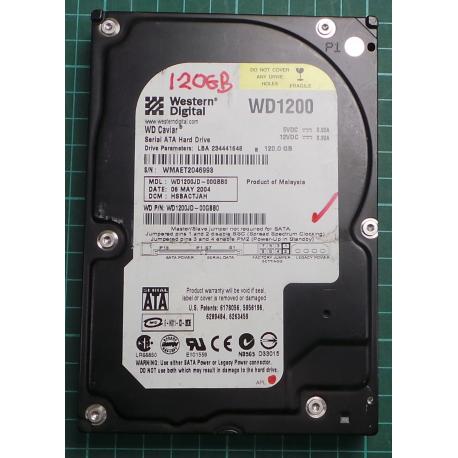 USED, Hard Disk, WD1200, WD Caviar, WD1200JD-00GBB0, Desktop, SATA, 120GB