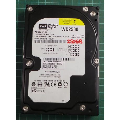 USED, Hard Disk, WD2500, WD Caviar, WD2500JB-00GVA0, Desktop, IDE, 250GB