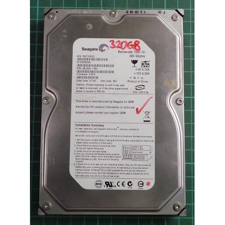 USED, Hard Disk, Barracuda 7200.10, ST3320820A, Seagate, P/N: 9BJ03G-560, Firmware: 3.AFE, Desktop, IDE, 320GB