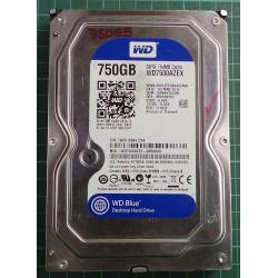 USED, Hard Disk, WD7500AZEX, WD Caviar, WD7500AZEX-00RKKA0, Desktop, SATA, 750GB