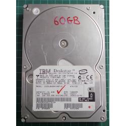 USED, Hard Disk, IBM, IC35L060AVVA07-0, P/N: 07N9209, Desktop, IDE, 60GB