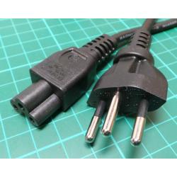0.65m Swiss Plug to Clover Socket Cable, 250V, 2.5A