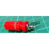 Banana Socket, 4 mm, 24A, 60VDC, red, Mounting: panel, 33 mm