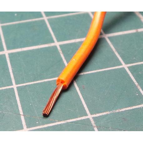 100m, Stranded Wire, Insulated, 0.5 mm2, 105°, Orange
