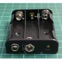 Battery Holder, 3 x AA / R6 / UM3, With Tinned Wires