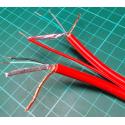 2x Screened Pair Cable with 2mm Control Wire, Shielded, Red, per meter