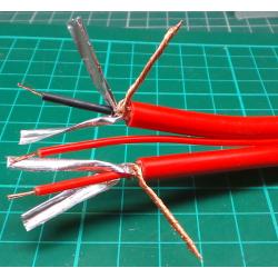 * New Photo 2 Core Cable, 2x6mm with 2mm Control Cable, Shielded, Red