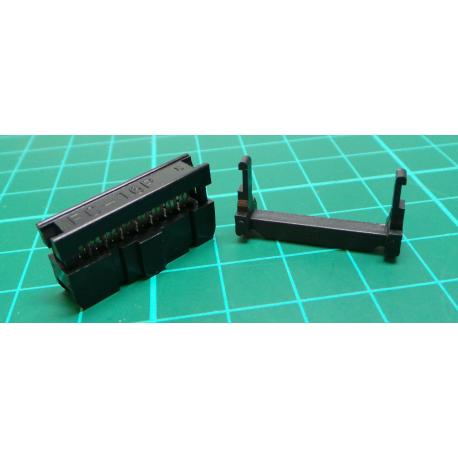 Plug, IDC, socket, PIN: 16, IDC, flat cable, 1.27 mm
