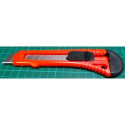 The knife cutter of 18 mm plastic, orange 