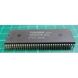 TMP47C870, 4-bit microcontroler + ROM 8k x8 +RAM 512x4, DIP64