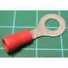 M6 Ring Terminal, Crimp, Red