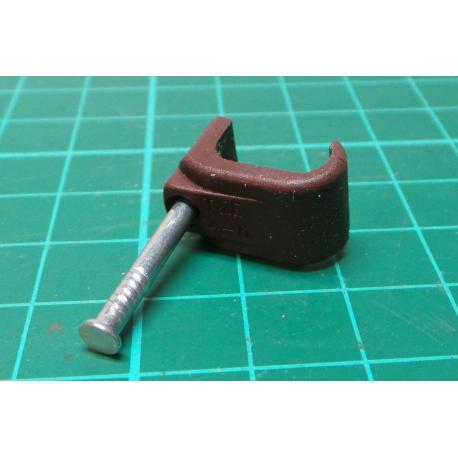 Cable clips, 14x7, Brown, For 4 & 6mm2