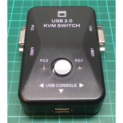 KVM Switch Box, for 2 PC's