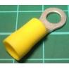 M5 Ring Terminal, Crimp, Yellow