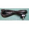 1.4m Euro Plug to IEC Angled Socket Cable, 250V, 10A
