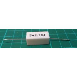 Ceramic resistor 2R7, 5W, 5%, 300ppm, 350V