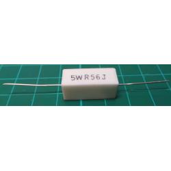 0,56R ceramic resistor 5W, 5%, 300ppm, 350V 