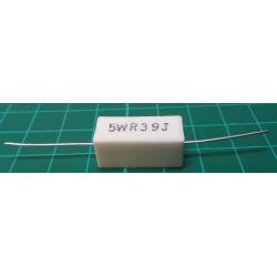 0,39R ceramic resistor 5W, 5%, 300ppm, 350V 
