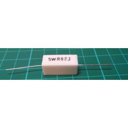 0,82R ceramic resistor 5W, 5% 400ppm, 350V 