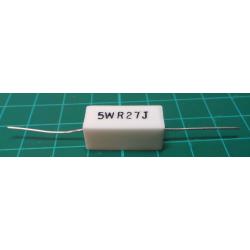 0,27R ceramic resistor 5W, 5%, 300ppm, 350V 
