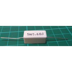 Ceramic resistor 5R6 5W, 5% 300ppm, 350V 