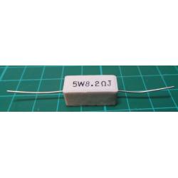 Ceramic resistor 8R2 5W, 5%, 300ppm, 350V 