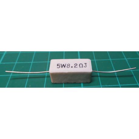 Ceramic resistor 8R2 5W, 5%, 300ppm, 350V 