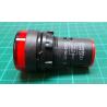 230V LED lamp 29 mm, red 