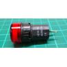 Panel Indicator, 12V LED, 19 mm, red