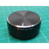 Knob, for 6mm knurled shaft, Ø30x17mm, Black, Metal