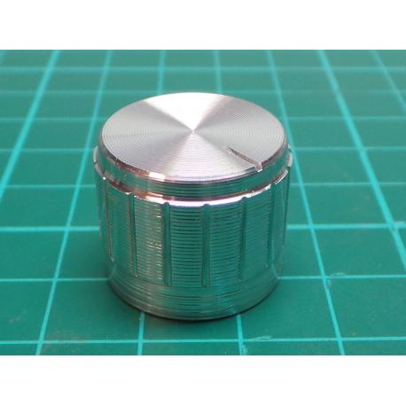 Knobs 18T 21x17mm, shaft 6 mm silver 