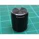 Knobs 18T 15x17mm, 6 mm black shaft 