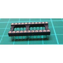 IC DIL Socket, 22 Pin, Turned Contacts