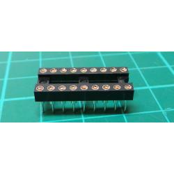 IC DIL Socket, 18 Pin, Turned Contacts