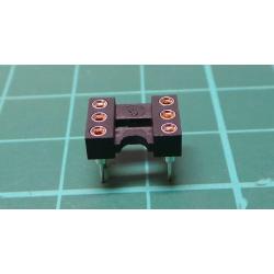 IC DIL Socket, 6 Pin, Turned Contacts