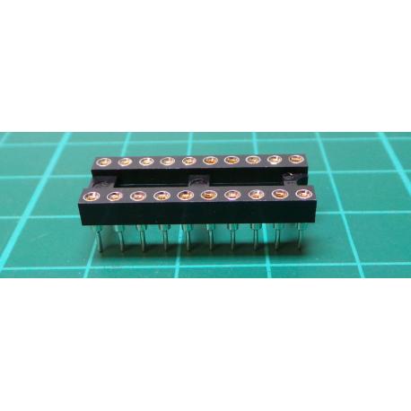 Socket: DIP, PIN: 20, 7.62 mm, gilt, polyester, UL94V-0, 1A, THT