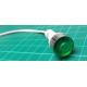 230V lamp with glow green into the hole, 10mm outlets 