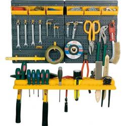 Wall mount tool holder and parts storage set