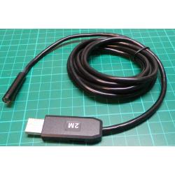 2M 6 LED USB Waterproof Endoscope Borescope Snake Inspection Video Camera 7mm HT