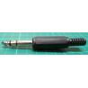 Jack plug, 6.3mm, Stereo, Plastic