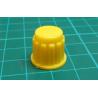 Knob, for 6mm knurled shaft, 15x16mm, Style 11, Yellow