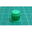 Knob, for 6mm knurled shaft, 15x16mm, Style 11, Green
