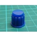 Knob, for 6mm knurled shaft, 15x16mm, Style 11, Blue