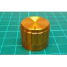 Knob, for 6mm knurled shaft, Ø21x17mm, Gold, Metal