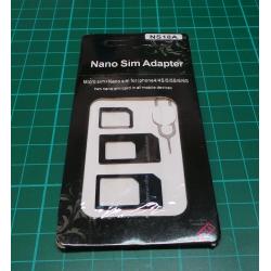 Adapter SIM karet 4v1 z nanoSIM na microSIM a miniSIM do iPhone